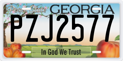 GA license plate PZJ2577