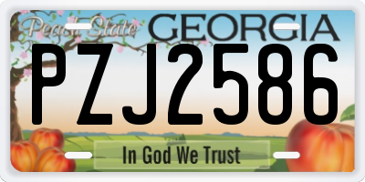 GA license plate PZJ2586