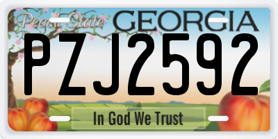 GA license plate PZJ2592