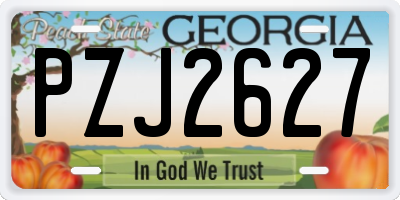 GA license plate PZJ2627