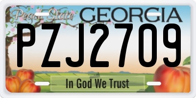 GA license plate PZJ2709
