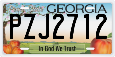 GA license plate PZJ2712