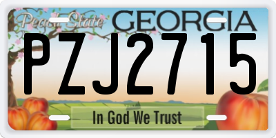 GA license plate PZJ2715