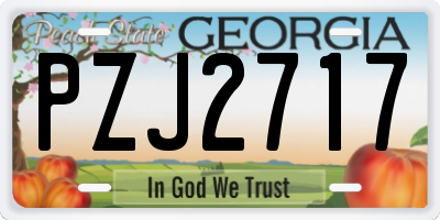 GA license plate PZJ2717