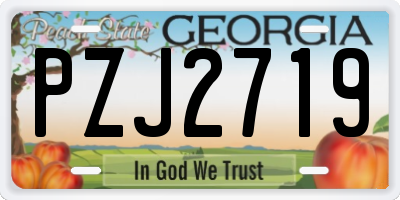 GA license plate PZJ2719