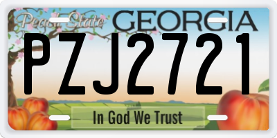 GA license plate PZJ2721