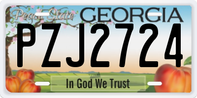 GA license plate PZJ2724