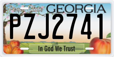 GA license plate PZJ2741