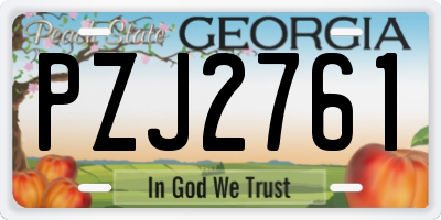 GA license plate PZJ2761