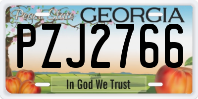 GA license plate PZJ2766