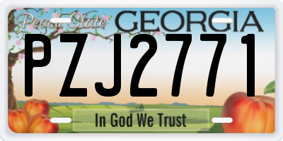 GA license plate PZJ2771