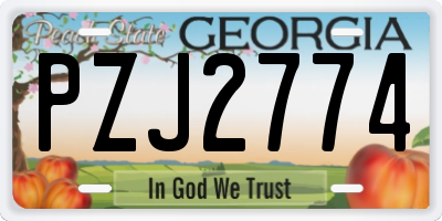 GA license plate PZJ2774