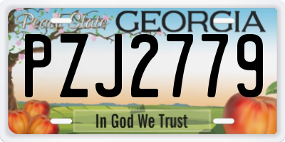 GA license plate PZJ2779