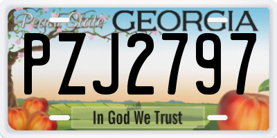 GA license plate PZJ2797