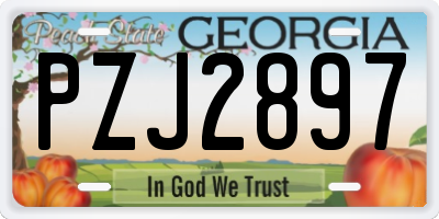 GA license plate PZJ2897