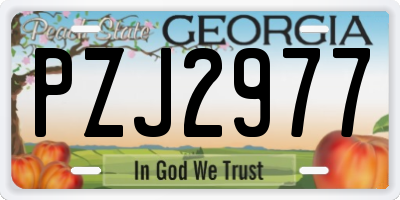 GA license plate PZJ2977