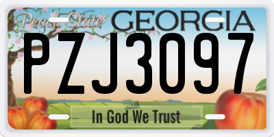 GA license plate PZJ3097
