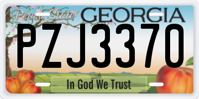 GA license plate PZJ3370