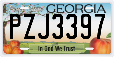 GA license plate PZJ3397