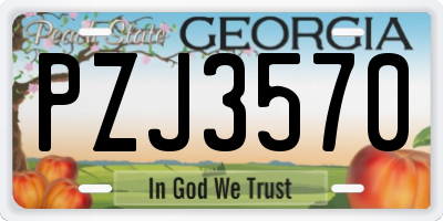GA license plate PZJ3570