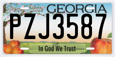 GA license plate PZJ3587