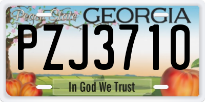 GA license plate PZJ3710