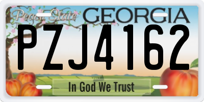 GA license plate PZJ4162