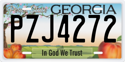 GA license plate PZJ4272