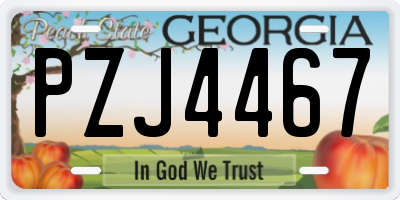 GA license plate PZJ4467
