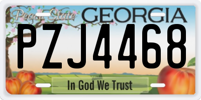 GA license plate PZJ4468