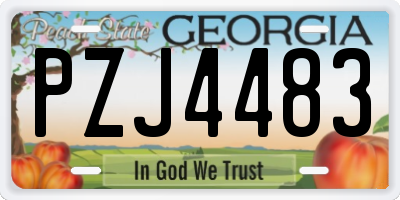 GA license plate PZJ4483