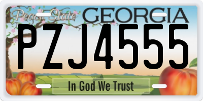 GA license plate PZJ4555