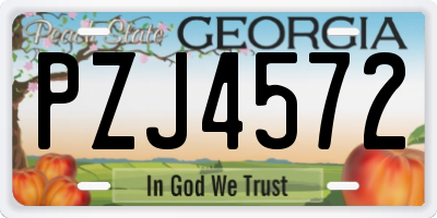 GA license plate PZJ4572
