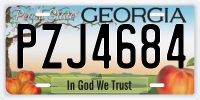GA license plate PZJ4684