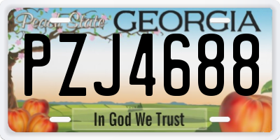 GA license plate PZJ4688