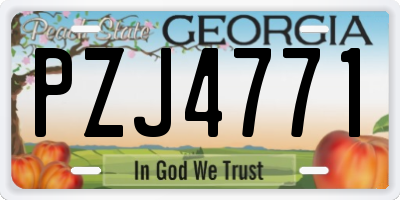 GA license plate PZJ4771