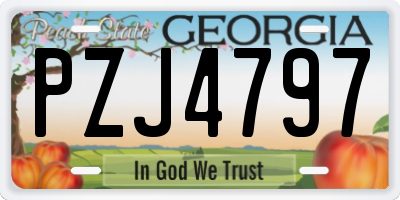 GA license plate PZJ4797