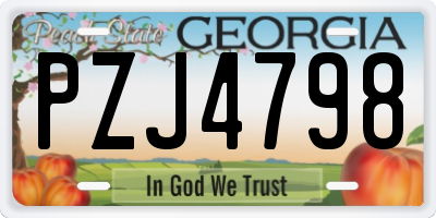 GA license plate PZJ4798