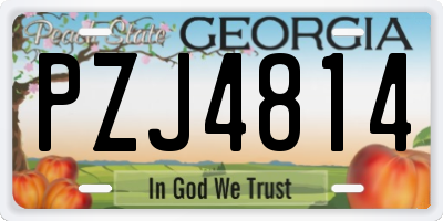 GA license plate PZJ4814