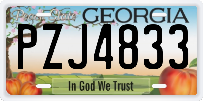 GA license plate PZJ4833