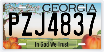 GA license plate PZJ4837