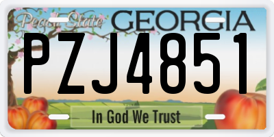 GA license plate PZJ4851