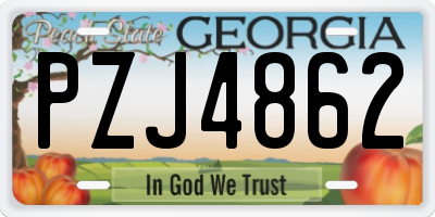 GA license plate PZJ4862