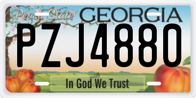 GA license plate PZJ4880