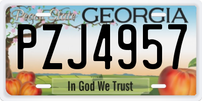GA license plate PZJ4957