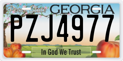 GA license plate PZJ4977