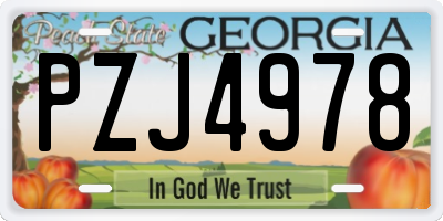 GA license plate PZJ4978
