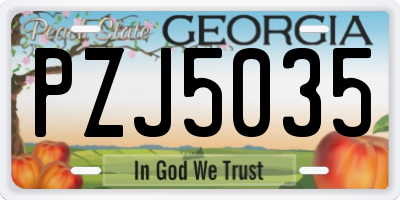 GA license plate PZJ5035