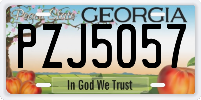 GA license plate PZJ5057