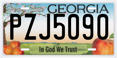GA license plate PZJ5090